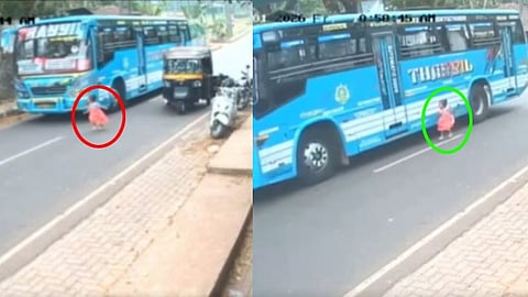 3 year old girl tried to cross a busy road