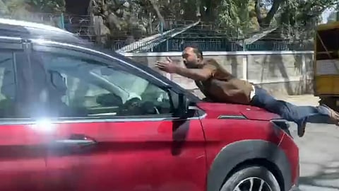 Man Climbs On Bonnet, SUV Drives Off With Him
