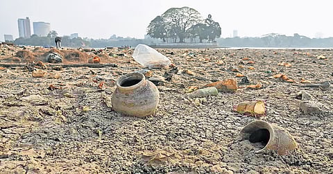 Ulsoor Lake has gone dry after it was drained for desilting under a Rs 4-crore NDMF grant