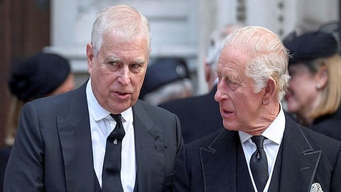 Prince Andrew with King Charles