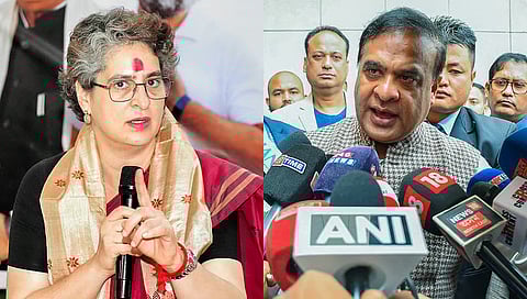 Priyanka Gandhi Vadra and Assam Cm Himanta Biswa Sarma
