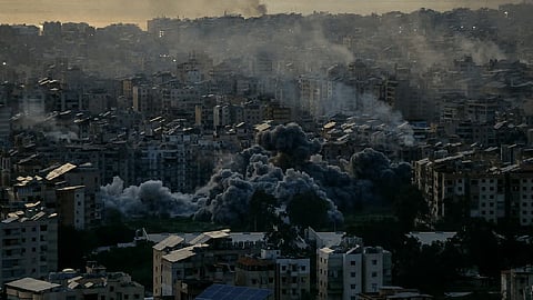 Flames rise from an oil storage facility south of the capital Tehran as strikes hit the city during the U.S.–Israeli military campaign, Iran