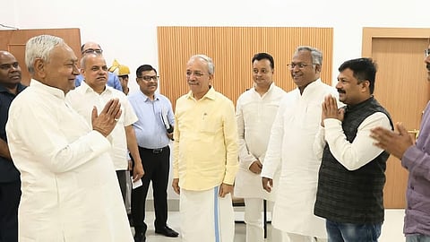 Mahima Patel greets party supremo and Bihar cm Nitish Kumar