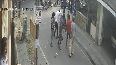 Three assailants attacked a young man named Santhosh