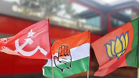 Left party, congress, BJP flag (file photo)