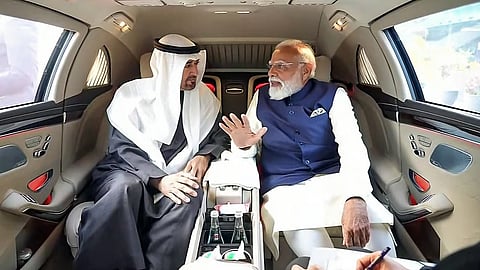Modi with President of the United Arab Emirates, Sheikh Mohamed bin Zayed Al Nahyan