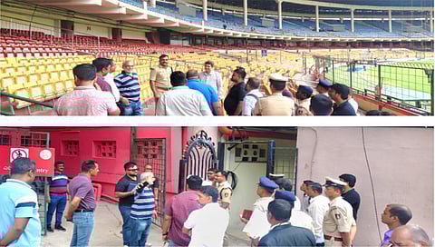 police at Chinnaswamy Ground