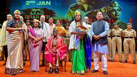 Union Minister Pralhad joshi Attended the special screening of Azad Bharath