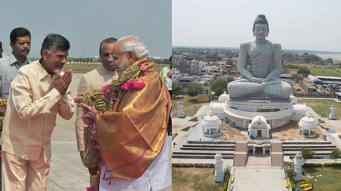 Andhra Pradesh CM Chandrababu Naidu and Prime Minister Modi