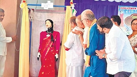 Teachers of Vandse Government Higher Primary School inaugurate the AI teacher