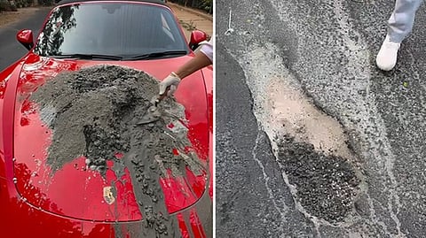 Bengaluru businessman uses Porsche to fix pothole