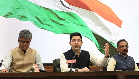 Raghav Chadha, Ashok Mittal and Sandeep Pathak BJP