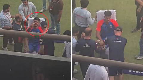 A Young Delhi Capitals Batter Struck On Face, Taken Away In Ambulance | VIDEO