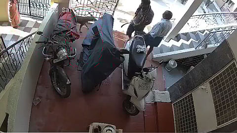 vendor attacked a street dog with a machete in KR Puram