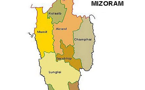 ಮಿಜೋರಾಂ ಭೂಪಟ