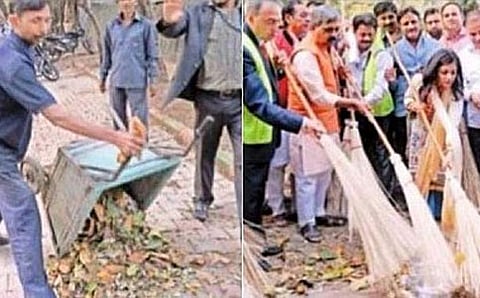 ಕಾರ್ಮಿಕನೊಬ್ಬ ಕಸದ ರಾಶಿ ಸುರಿಯುತ್ತಿರುವ ದೃಶ್ಯದ ಸಾಂಧರ್ಭಿಕ ಚಿತ್ರ