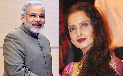 ರಧಾನಿ ನರೇಂದ್ರ ಮೋದಿ ಮತ್ತು ನಟಿ ರೇಖಾ