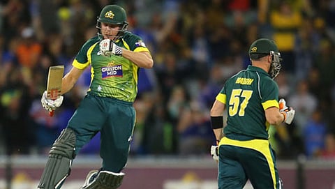 ಗೆಲುವಿನ ರನ್ ಗಳಿಸಿದ ಖುಷಿಯಲ್ಲಿ ಆಸಿಸ್ನ ಜೇಮ್ಸ್ ಫಾಲ್ಕನರ್ (ಸಂಗ್ರಹ ಚಿತ್ರ)