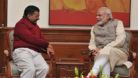 ಅರವಿಂದ್ ಕೇಜ್ರಿವಾಲ್ ಮತ್ತು ನರೇಂದ್ರ ಮೋದಿ ಭೇಟಿ