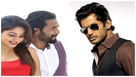 ಎಡಚಿತ್ರ ರಥಾವರ ಚಿತ್ರದ ಸ್ಟಿಲ್ ಮತ್ತು ಬಲಚಿತ್ರದಲ್ಲಿ ನಟ ವಿಶಾಲ್