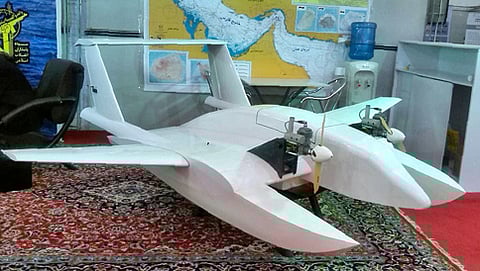 ಇರಾನ್ ಅಭಿವೃದ್ಧಿ ಪಡಿಸಿರುವ ಆತ್ಮಹತ್ಯಾ ಡ್ರೋಣ್ ವಿಮಾನ (ಎಎಫ್ ಪಿ ಚಿತ್ರ)
