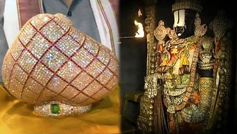 ತಿಮ್ಮಪ್ಪನ ಸನ್ನಿಧಿಗೆ ಅರ್ಪಣೆಯಾದ ವಜ್ರ ಖಚಿತ ಕಿರೀಟ (ಚಿತ್ರಕೃಪೆ: ಇಂಡಿಯಾಟುಡೇ)