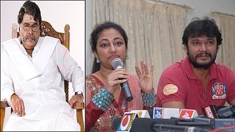 ನಟ ದರ್ಶನ್-ವಿಜಯಲಕ್ಷ್ಮಿ ಮತ್ತು ಅಂಬರೀಶ್ (ಸಂಗ್ರಹ ಚಿತ್ರ)