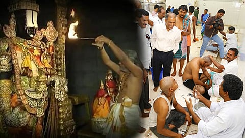 ತಿರುಪತಿಯಲ್ಲಿ ತಲೆಕೂದಲು ಅರ್ಪಣೆ (ಸಂಗ್ರಹ ಚಿತ್ರ)