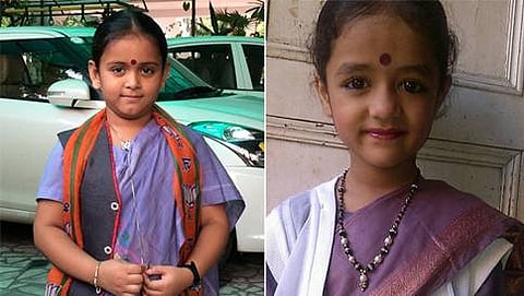 ಸುಷ್ಮಾ ಸ್ವರಾಜ್ ರಂತೆ ಉಡುಪು ಧರಿಸಿದ ಶಾಲಾ ಮಕ್ಕಳು