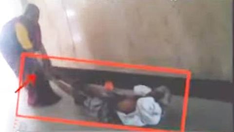 ಪತಿಯನ್ನು ಎಳೆದೊಯ್ಯುತ್ತಿರುವ ದೃಶ್ಯ