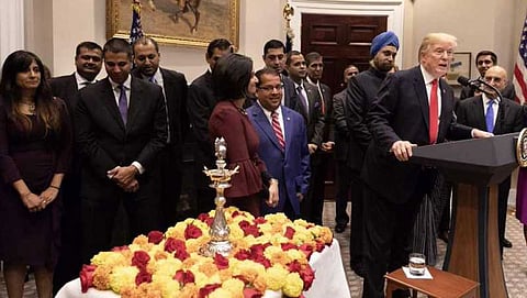 ವೈಟ್ ಹೌಸ್ ನಲ್ಲಿ ದೀಪಾವಳಿ ಆಚರಣೆಗೆ ಚಾಲನೆ ನೀಡಿದ ಟ್ರಂಪ್