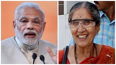 ಪ್ರಧಾನ ಮಂತ್ರಿ ನರೇಂದ್ರ ಮೋದಿ ಮತ್ತು ಜಶೋದಾ ಬೆನ್