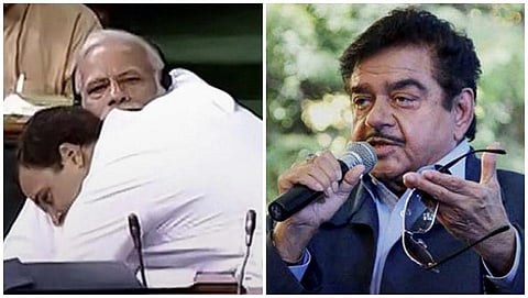 ಮೋದಿ ಅವರನ್ನು ತಬ್ಬಿಕೊಂಡ ರಾಹುಲ್ ಗಾಂಥಿ ಮತ್ತು ಶತೃಘ್ನ ಸಿನ್ಹಾ