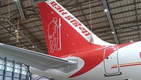 ಏರ್ ಬಸ್ ಮೇಲೆ ಗಾಂಧಿ ಚಿತ್ರ