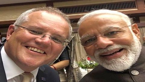 'ಕಿತನಾ ಅಚ್ಚೇ ಹೆ ಮೋದಿ' ಎಂದ ಅಸೀಸ್ ಪಿಎಂ: ಪ್ರಧಾನಿ ಮೋದಿಯೊಡನೆ ಸೆಲ್ಫಿ ಕ್ಲಿಕ್ಕಿಸಿಕೊಂಡ ಮಾರಿಸನ್