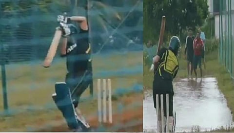 ನಿಂತ ನೀರಿನ ಪಿಚ್'ನಲ್ಲೇ ಬ್ಯಾಟಿಂಗ್ ಅಭ್ಯಾಸ ಮಾಡಿದ ಕ್ರಿಕೆಟ್ ಮಾಂತ್ರಿಕ ಸಚಿನ್