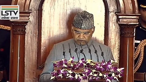 ರಾಷ್ಟ್ರಪತಿ ರಾಮನಾಥ್ ಕೋವಿಂದ್ ಸಂಸತ್ತಿನ ಜಂಟಿ ಅಧಿವೇಶನ ಉದ್ದೇಶಿಸಿ ಭಾಷಣ ಮಾಡಿದರು.