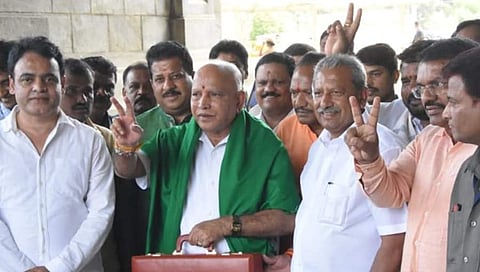 ರಾಜ್ಯ ಬಜೆಟ್ 2020-21: ವಿಧಾನಸೌಧಕ್ಕೆ ಆಗಮಿಸಿದ ಸಿಎಂ ಯಡಿಯೂರಪ್ಪ