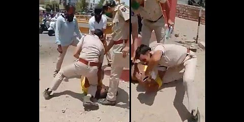 ಮಾಸ್ಕ್ ಧರಿಸಿಲ್ಲವೆಂದು ಮಾನಸಿಕ ಅಸ್ವಸ್ಥ ವ್ಯಕ್ತಿಯ ಕುತ್ತಿಗೆ ಮೇಲೆ ಮಂಡಿಯೂರಿದ ಪೊಲೀಸ್!