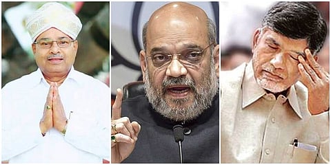 ಗೆಹ್ಲೋಟ್, ಅಮಿತ್ ಶಾ, ಚಂದ್ರಬಾಬು ನಾಯ್ಡು (ಸಾಂಕೇತಿಕ ಚಿತ್ರ)