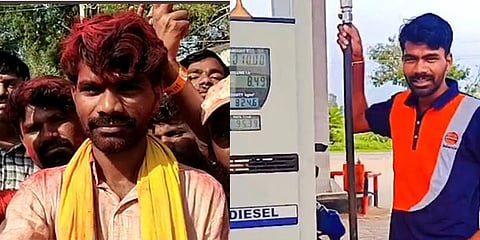 ಪೆಟ್ರೋಲ್ ಬಂಕ್ ನೌಕರ ಪರಶುರಾಮ ಗೆಲುವಿನ ಸಂಭ್ರಮ
