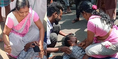 ಸಿಪಿಆರ್ ಪ್ರಕ್ರಿಯೆ ಮೂಲಕ ಪ್ರಾಥಮಿಕ ಚಿಕಿತ್ಸೆ ನೀಡುತ್ತಿರುವ ನರ್ಸ್ ವನಜಾ