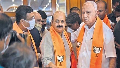 ಕಳೆದ ಮಂಗಳವಾರ ಮುಖ್ಯಮಂಂತ್ರಿಯಾಗಿ ಘೋಷಣೆಯಾದ ಬಳಿಕ ಬಿ ಎಸ್ ಯಡಿಯೂರಪ್ಪ, ಧರ್ಮೇಂದ್ರ ಪ್ರಧಾನ್ ಜೊತೆ ಬಸವರಾಜ ಬೊಮ್ಮಾಯಿ