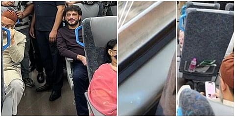 ರೈಲಿನಲ್ಲಿರುವ ಅಸಾದುದ್ದೀನ್ ಓವೈಸಿ