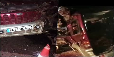 ಅಪಘಾತಕ್ಕೀಡಾದ ಕಾರಿನ ಚಿತ್ರ