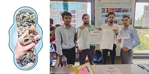ಪರಿಸರ ಸ್ನೇಹಿ ಪ್ಯಾಡ್ ಗಳೊಂದಿಗೆ ವಿದ್ಯಾರ್ಥಿಗಳು