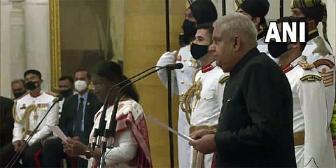 ಉಪ ರಾಷ್ಟ್ರಪತಿಯಾಗಿ ಪ್ರಮಾಣ ವಚನ ಸ್ವೀಕರಿಸಿದ ಜಗದೀಪ್ ಧಂಕರ್