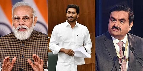 ಪ್ರಧಾನಿ ನರೇಂದ್ರ ಮೋದಿ, ಆಂಧ್ರ ಸಿಎಂ ಜಗನ್ ಮೋಹನ್ ರೆಡ್ಡಿ, ಉದ್ಯಮಿ ಗೌತಮ್ ಅದಾನಿ