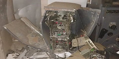 ಸ್ಫೋಟಗೊಂಡಿರುವ ಎಟಿಎಂ