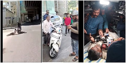 ವೃದ್ಧ ಚಾಲಕನನ್ನು ಎಳೆದೊಯ್ದ ಸ್ಕೂಟರ್ ಚಾಲಕ ಸುಹೇಲ್, ಬಲಚಿತ್ರದಲ್ಲಿ ಆಸ್ಪತ್ರೆಯಲ್ಲಿ ಮುತ್ತಪ್ಪ